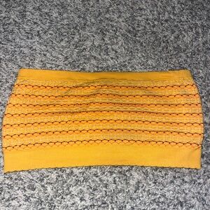 Aerie Yellow and Orange Bella Seamless Bandeau Bralette